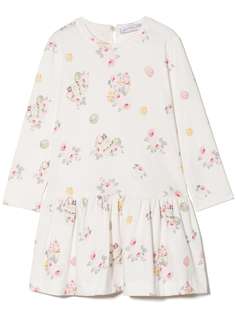 Monnalisa платье миди с цветочным принтом