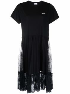 RED Valentino платье-футболка с логотипом и цветочным принтом