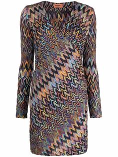 Missoni платье с запахом и узором зигзаг