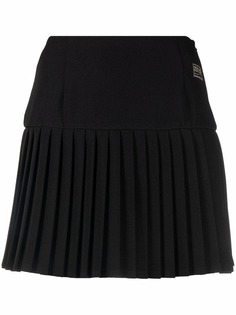 Versace Jeans Couture юбка со складками и нашивкой-логотипом