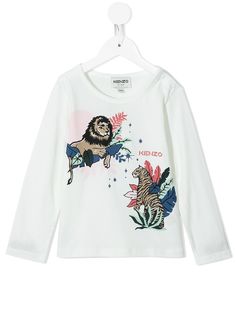 Kenzo Kids футболка с анималистичным принтом