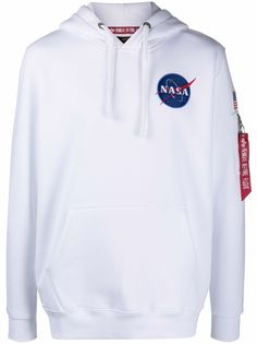 Alpha Industries худи с кулиской и принтом NASA