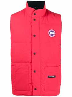Canada Goose пуховик без рукавов с нашивкой-логотипом
