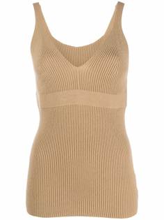 AMI AMALIA трикотажный топ в рубчик