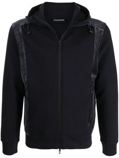 Emporio Armani велюровое худи на молнии