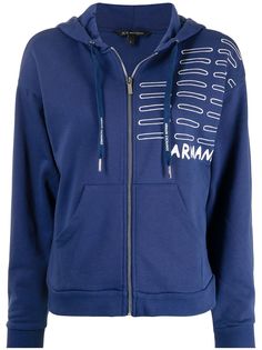 Armani Exchange худи на молнии с логотипом