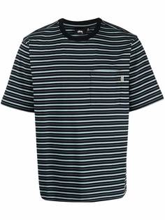 Stussy полосатая футболка с накладным карманом