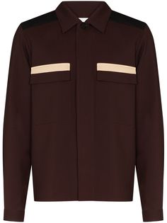 Jil Sander рубашка с контрастными карманами