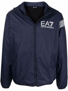 Ea7 Emporio Armani куртка с капюшоном и логотипом