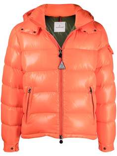 Moncler пуховик с нашивкой-логотипом