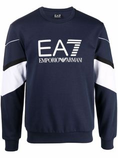 Ea7 Emporio Armani толстовка с отделкой в полоску и логотипом