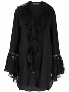 Ermanno Scervino топ с длинными рукавами и оборками