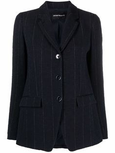 Emporio Armani однобортный пиджак в полоску