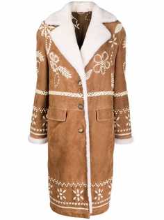 Ermanno Scervino однобортное пальто с вышивкой