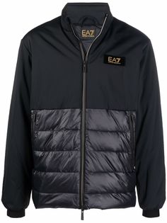 Ea7 Emporio Armani куртка на молнии с нашивкой-логотипом