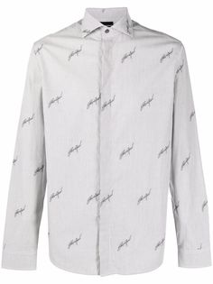 Emporio Armani рубашка с вышивкой