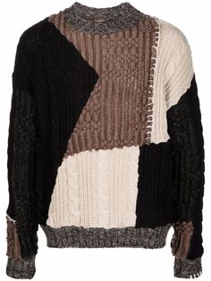 Andersson Bell джемпер фактурной вязки в технике пэчворк