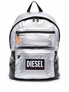 Diesel рюкзак с эффектом металлик и нашивкой-логотипом