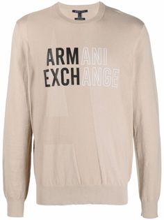 Armani Exchange джемпер тонкой вязки с логотипом