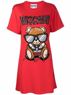 Moschino платье-футболка Teddy Bear