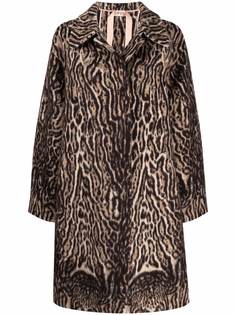 Nº21 однобортное пальто с леопардовым принтом