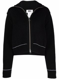 MM6 Maison Margiela джемпер в рубчик на молнии