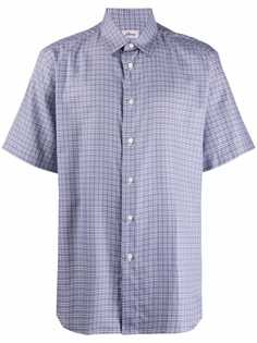 Brioni рубашка в клетку с короткими рукавами