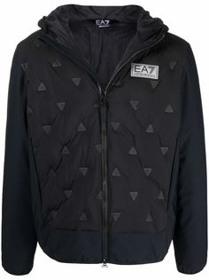 Ea7 Emporio Armani куртка с капюшоном и нашивкой-логотипом