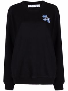 Off-White толстовка с цветочным логотипом