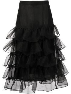 Cynthia Rowley юбка миди с оборками