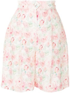 LIYA шорты строгого кроя с цветочным принтом