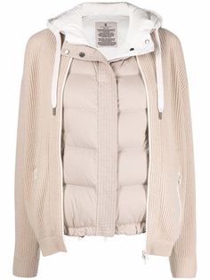 Brunello Cucinelli многослойное худи с дутыми вставками