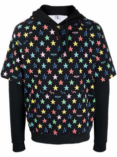 Moschino многослойное худи с принтом