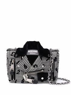 Moschino сумка через плечо Biker в ломаную клетку