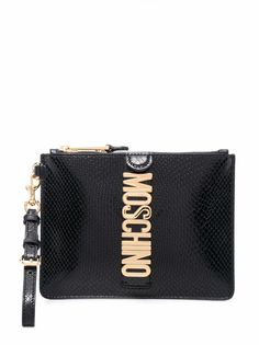 Moschino клатч с тиснением под змеиную кожу