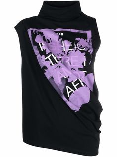MSGM топ с высоким воротником и принтом