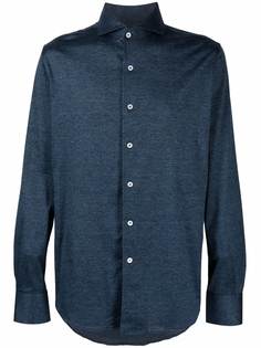 Canali узкая рубашка с косым воротником