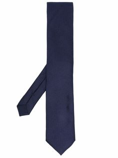 Corneliani шелковый галстук с геометричной вышивкой