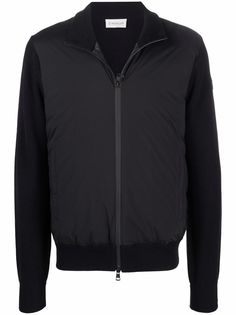 Moncler пуховик из смесовой шерсти со вставками
