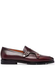 Santoni туфли монки с пряжками