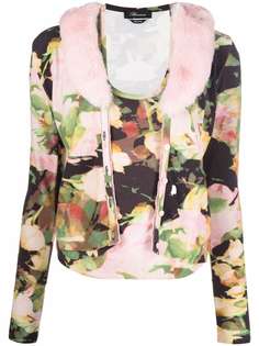 Blumarine комплект из топа и кардигана с цветочным принтом