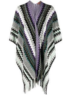 Missoni шарф с бахромой и узором зигзаг