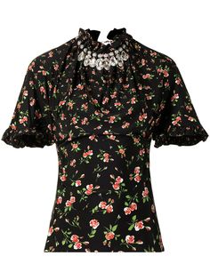 Paco Rabanne блузка с цветочным принтом