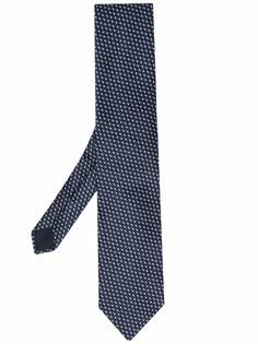 Corneliani шелковый галстук с геометричной вышивкой