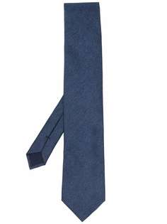 Corneliani шелковый галстук с геометричной вышивкой