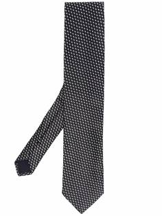 Corneliani шелковый галстук с геометричной вышивкой
