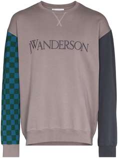 JW Anderson толстовка в стиле колор-блок с вышитым логотипом