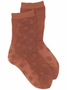 Fendi сетчатые носки с вышивкой Karligraphy