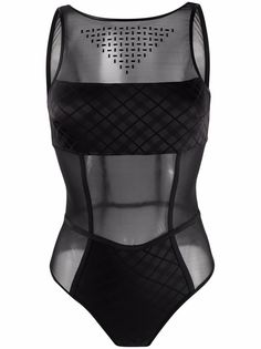 Wolford боди из тюля Gilda со стрингами