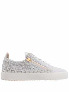 Giuseppe Zanotti фактурные кеды Frankie с молниями